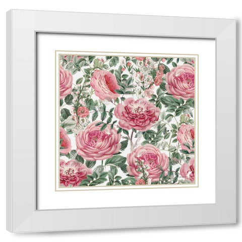 French Romance Pattern XV White Modern Wood Framed Art Print with Double Matting by Pertiet, Katie