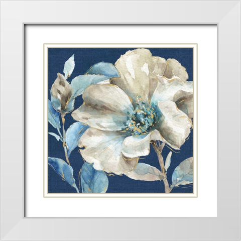 Indigold IV Navy White Modern Wood Framed Art Print with Double Matting by Audit, Lisa