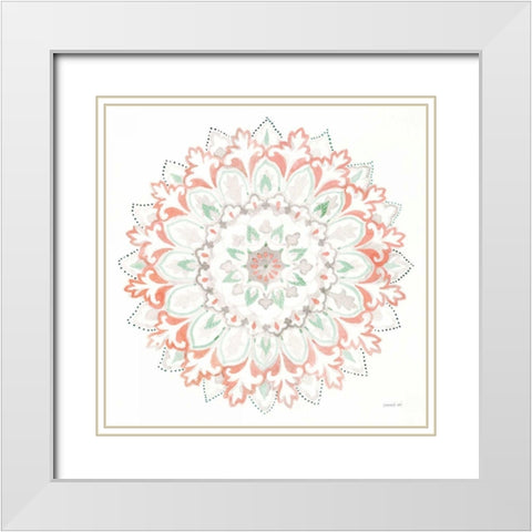 Mandala Delight II White Modern Wood Framed Art Print with Double Matting by Nai, Danhui