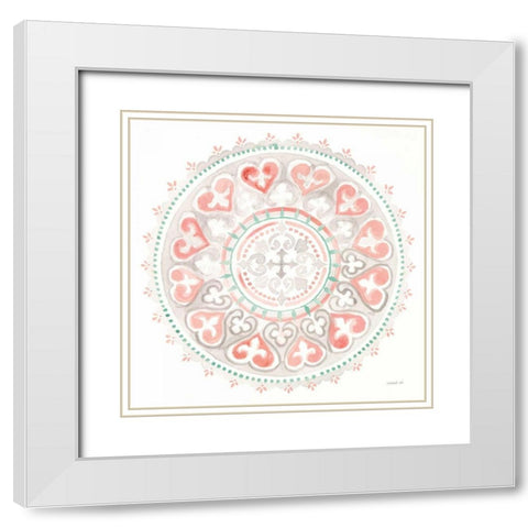 Mandala Delight III White Modern Wood Framed Art Print with Double Matting by Nai, Danhui