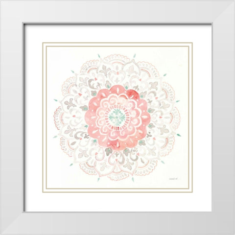 Mandala Delight IV White Modern Wood Framed Art Print with Double Matting by Nai, Danhui