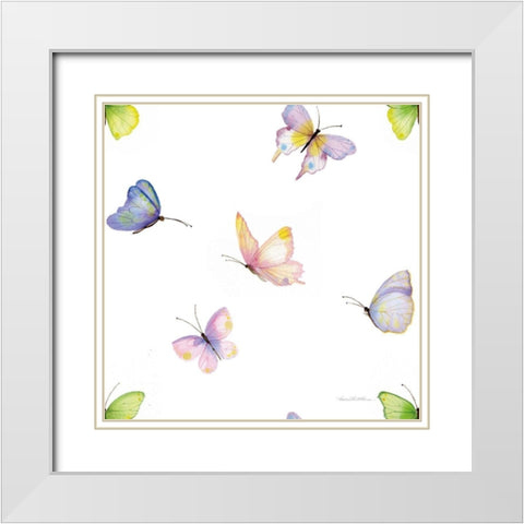 Floral Delight Pattern II White Modern Wood Framed Art Print with Double Matting by McKenna, Kathleen Parr