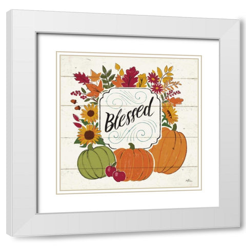 Thankful III White White Modern Wood Framed Art Print with Double Matting by Penner, Janelle