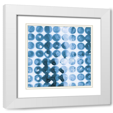 Kanari Square I Indigo White Modern Wood Framed Art Print with Double Matting by Averinos, Melissa