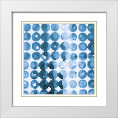 Kanari Square I Indigo White Modern Wood Framed Art Print with Double Matting by Averinos, Melissa