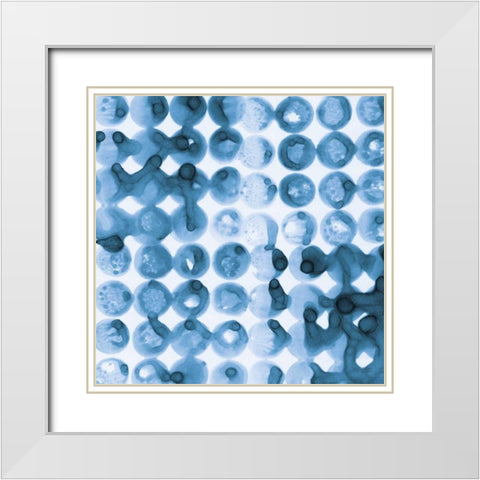 Kanari Square II Indigo White Modern Wood Framed Art Print with Double Matting by Averinos, Melissa