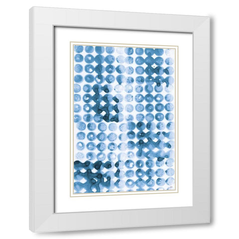 Kanari III Indigo White Modern Wood Framed Art Print with Double Matting by Averinos, Melissa