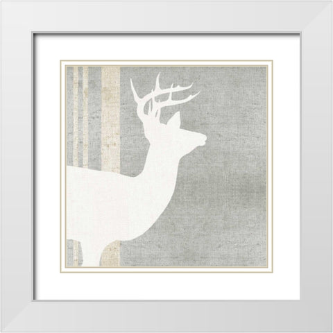 Woodland Animal I White Modern Wood Framed Art Print with Double Matting by Wild Apple Portfolio