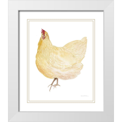 Life on the Farm Chicken Element II White Modern Wood Framed Art Print with Double Matting by McKenna, Kathleen Parr