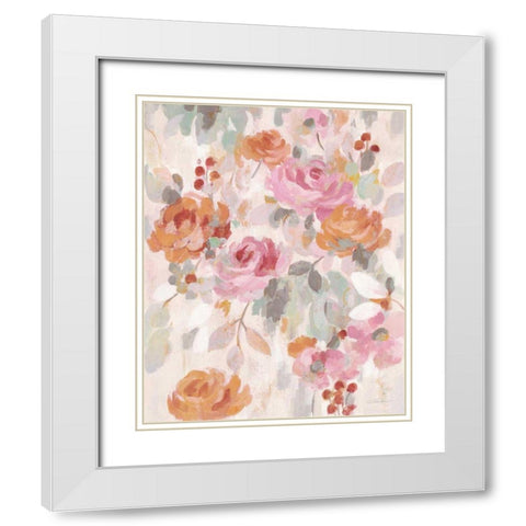 Pastel Brocade II White Modern Wood Framed Art Print with Double Matting by Vassileva, Silvia