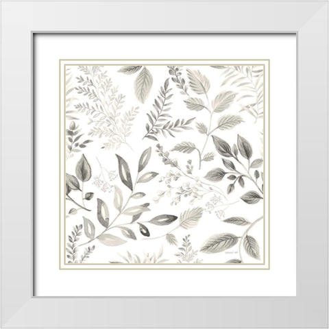 Sketchbook Garden Pattern III White Modern Wood Framed Art Print with Double Matting by Nai, Danhui