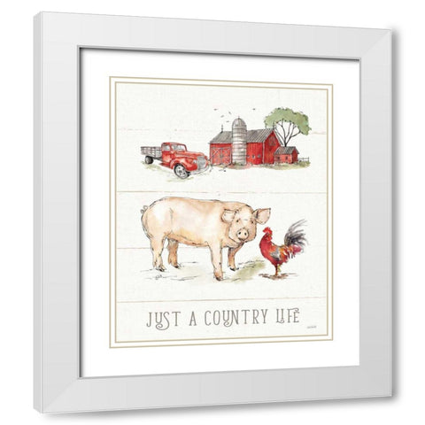 Country Life II White Modern Wood Framed Art Print with Double Matting by Tavoletti, Anne