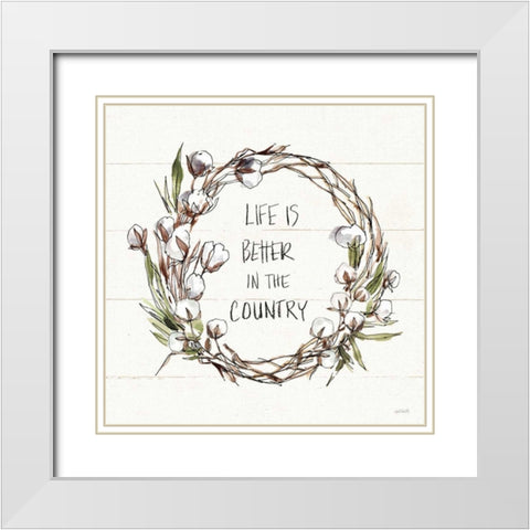 Country Life VII White Modern Wood Framed Art Print with Double Matting by Tavoletti, Anne