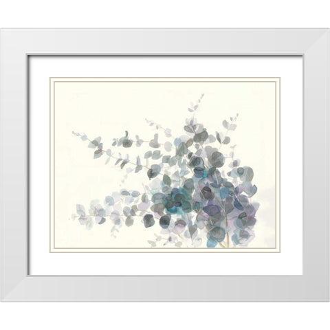 Scented Sprig I White Modern Wood Framed Art Print with Double Matting by Nai, Danhui