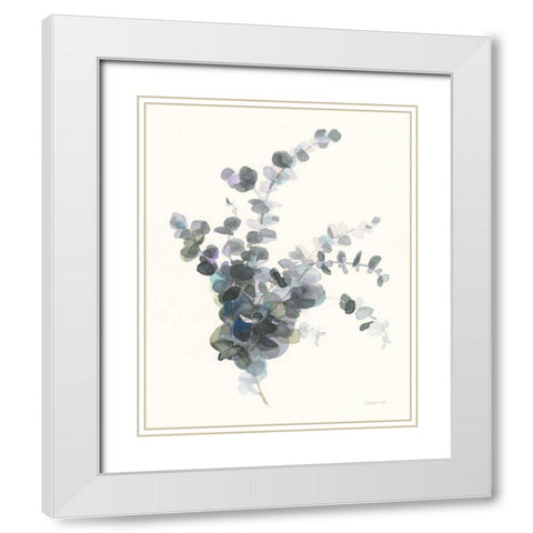 Scented Sprig II White Modern Wood Framed Art Print with Double Matting by Nai, Danhui