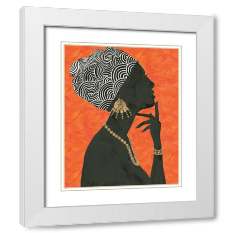 Graceful Majesty I Orange White Modern Wood Framed Art Print with Double Matting by Adams, Emily