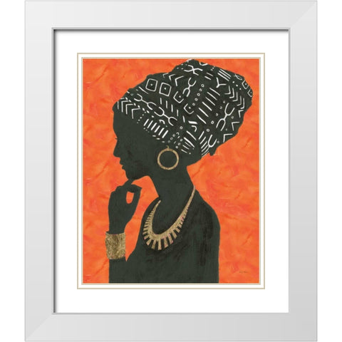 Graceful Majesty II Orange White Modern Wood Framed Art Print with Double Matting by Adams, Emily