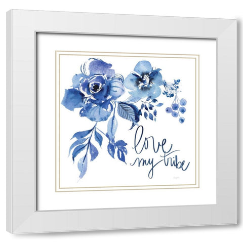 Delft Delight III White Modern Wood Framed Art Print with Double Matting by Rice, Kristy