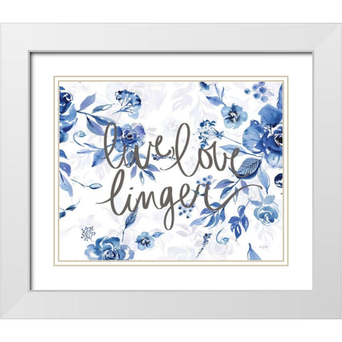 Delft Delight V White Modern Wood Framed Art Print with Double Matting by Rice, Kristy