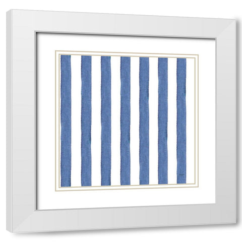Delft Delight Pattern II White Modern Wood Framed Art Print with Double Matting by Rice, Kristy