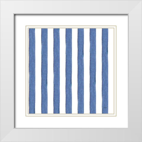 Delft Delight Pattern II White Modern Wood Framed Art Print with Double Matting by Rice, Kristy