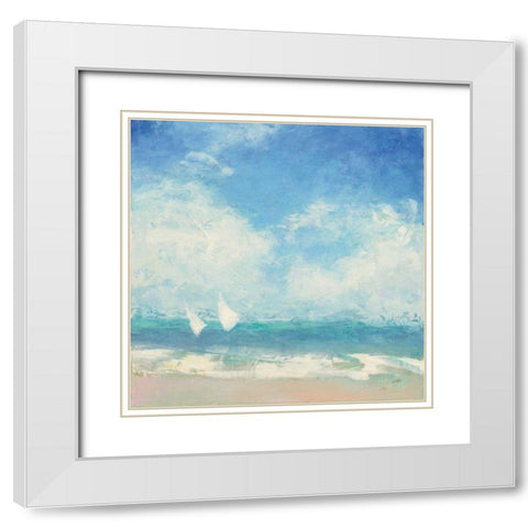 Rounding the Buoy White Modern Wood Framed Art Print with Double Matting by Purinton, Julia