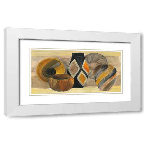 Swirling Still Life White Modern Wood Framed Art Print with Double Matting by Hristova, Albena