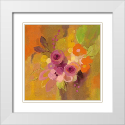 Small Bouquet I White Modern Wood Framed Art Print with Double Matting by Vassileva, Silvia