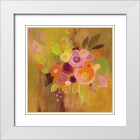 Small Bouquet II White Modern Wood Framed Art Print with Double Matting by Vassileva, Silvia