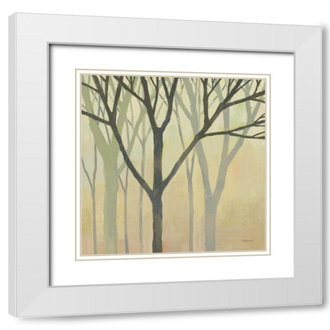 Spring Trees II White Modern Wood Framed Art Print with Double Matting by Lovell, Kathrine