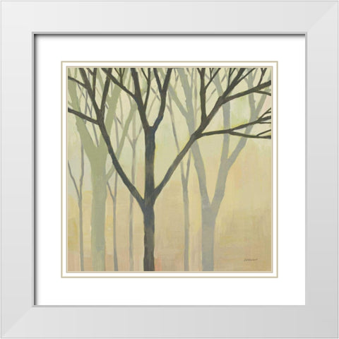 Spring Trees II White Modern Wood Framed Art Print with Double Matting by Lovell, Kathrine