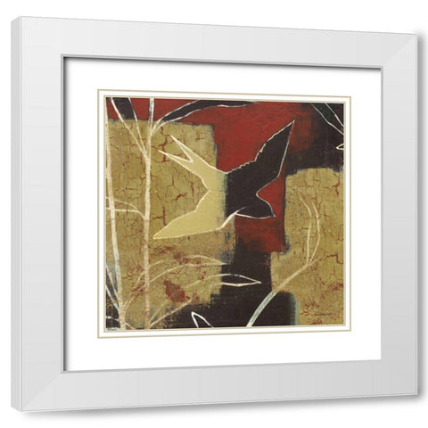 Sun Stems Tile I White Modern Wood Framed Art Print with Double Matting by Lovell, Kathrine