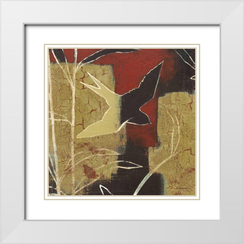 Sun Stems Tile I White Modern Wood Framed Art Print with Double Matting by Lovell, Kathrine