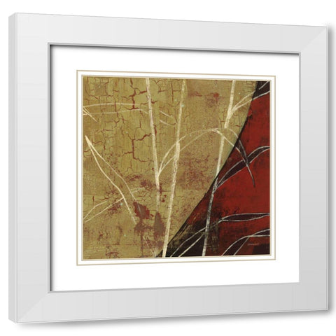 Sun Stems Tile II White Modern Wood Framed Art Print with Double Matting by Lovell, Kathrine