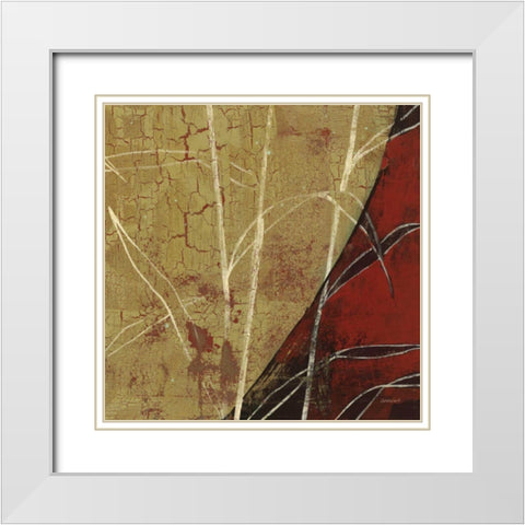 Sun Stems Tile II White Modern Wood Framed Art Print with Double Matting by Lovell, Kathrine