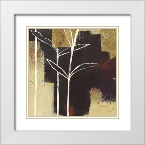 Sun Stems Tile III White Modern Wood Framed Art Print with Double Matting by Lovell, Kathrine