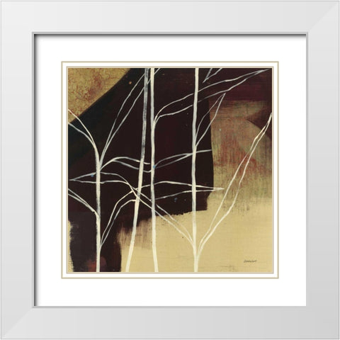 Sun Stems Tile IV White Modern Wood Framed Art Print with Double Matting by Lovell, Kathrine
