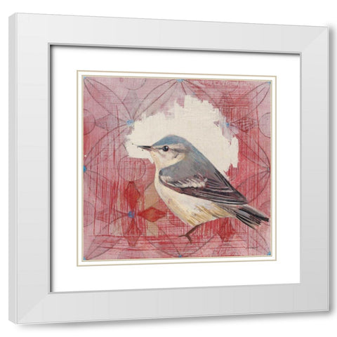 Cerulean Warbler White Modern Wood Framed Art Print with Double Matting by Lovell, Kathrine