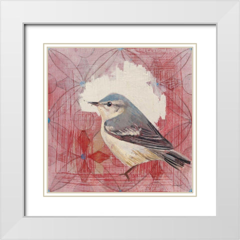 Cerulean Warbler White Modern Wood Framed Art Print with Double Matting by Lovell, Kathrine