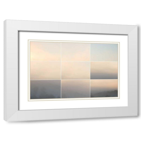 Fall Fields Collage White Modern Wood Framed Art Print with Double Matting by Wild Apple Portfolio