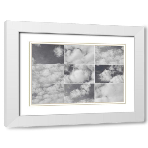 In the Clouds Collage White Modern Wood Framed Art Print with Double Matting by Wild Apple Portfolio