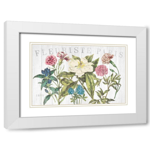 Fleuriste Paris I White Modern Wood Framed Art Print with Double Matting by Wild Apple Portfolio