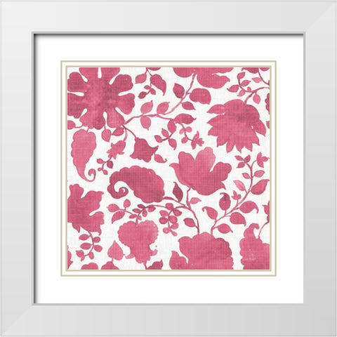 Pink Garden Step 03A White Modern Wood Framed Art Print with Double Matting by Audit, Lisa