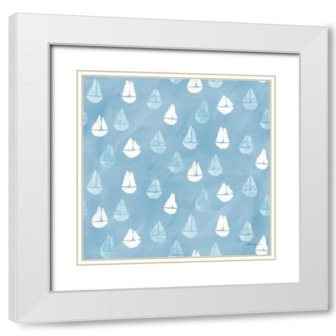 Coastal Baby Pattern XXX White Modern Wood Framed Art Print with Double Matting by Grove, Beth