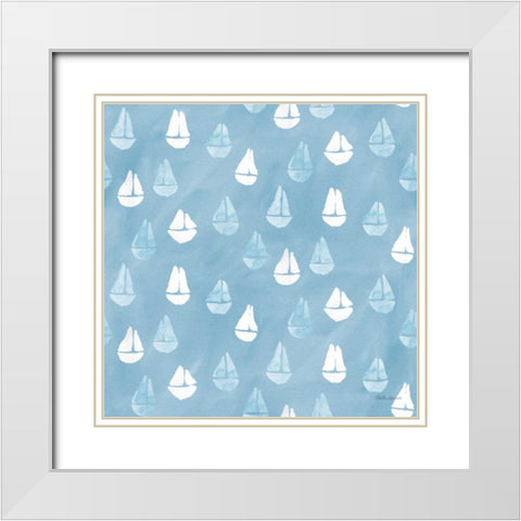 Coastal Baby Pattern XXX White Modern Wood Framed Art Print with Double Matting by Grove, Beth