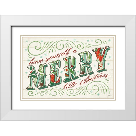 Holiday Joy I White Modern Wood Framed Art Print with Double Matting by Penner, Janelle