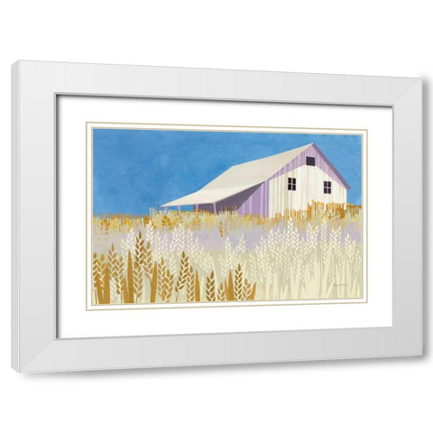 Wheat Fields White Modern Wood Framed Art Print with Double Matting by Tillmon, Avery