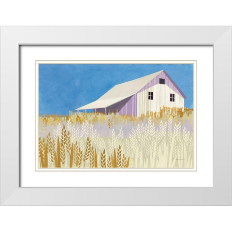 Wheat Fields White Modern Wood Framed Art Print with Double Matting by Tillmon, Avery