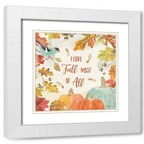 Falling for Fall III White Modern Wood Framed Art Print with Double Matting by Grove, Beth