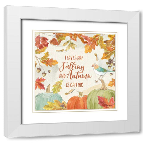 Falling for Fall IV White Modern Wood Framed Art Print with Double Matting by Grove, Beth